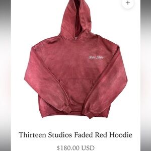 Thirteen Studios Faded Red Hoodie